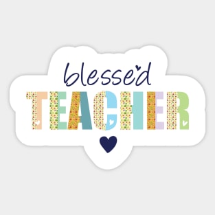 blessed teacher - thankgiving - fall autumn Sticker